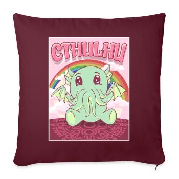 Kawaii Cthulhu Necronomicon Cthulhu Monstre - Housse de coussin décorative 45 x 45 cm - bordeaux - Devant