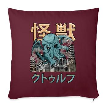 Kaiju Cthulhu Necronomicon Monstre japonais - Housse de coussin décorative 45 x 45 cm - bordeaux - Devant