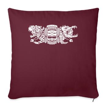 Aztèque Jaguar Aztèque Crocodile Maya - Housse de coussin décorative 45 x 45 cm - bordeaux - Devant