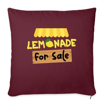 Limonade à vendre Limonade - Housse de coussin décorative 45 x 45 cm - bordeaux - Devant