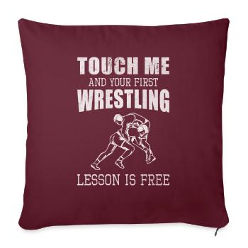 Wrestling Hour Fan Wrestling Trainer Show Fight - Housse de coussin décorative 45 x 45 cm - bordeaux - Devant