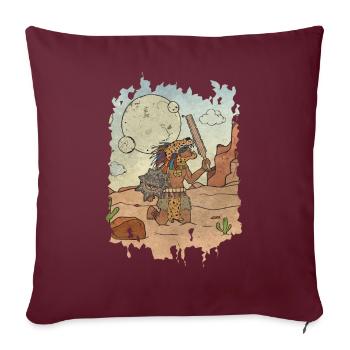 Aztèque Jaguar Warrior Maya Inca - Housse de coussin décorative 45 x 45 cm - bordeaux - Devant