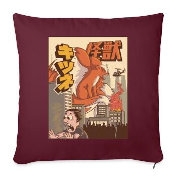 Kaiju Kitsune Renard à neuf queues Japonais Ge - Housse de coussin décorative 45 x 45 cm - bordeaux - Devant