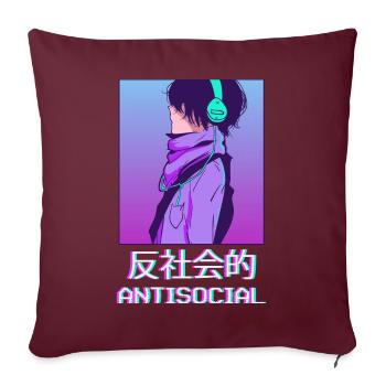 Antisozialer Anime Junge Vaporwave Ästhetisches Ge - Sofakissenbezug 45 x 45 cm - Burgunderrot - Vorne