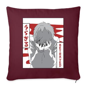 Emo Anime Junge Vaporwave Ästhetische Betrogene Ge - Sofakissenbezug 45 x 45 cm - Burgunderrot - Vorne