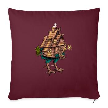 Maison de Baba Yaga - Housse de coussin décorative 45 x 45 cm - bordeaux - Devant