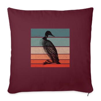 Common Loon Retro - Sofakissenbezug 45 x 45 cm - Burgunderrot - Vorne