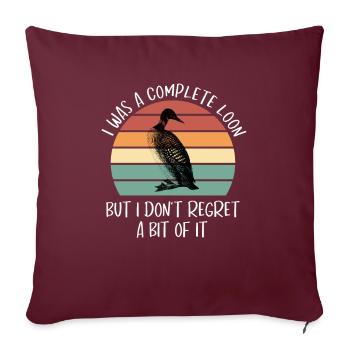 Vintage Complete Loon Don't Regret Eistaucher - Sofakissenbezug 45 x 45 cm - Burgunderrot - Vorne