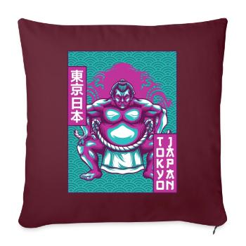 Sumo-Ringer Sumo-Ringen Tokio Japan Geschenk - Sofakissenbezug 45 x 45 cm - Burgunderrot - Vorne