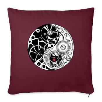 Cyborg Ying Yang Cyber Punk Yin Yang Cyber Geschen - Housse de coussin décorative 45 x 45 cm - bordeaux - Devant