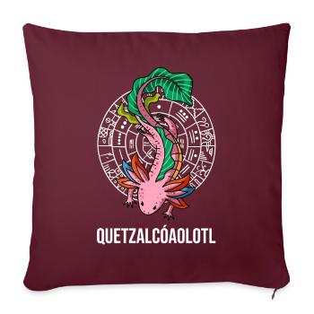 Quetzalcoatl Axolotl Vieux Serpent Aztèque Maya - Housse de coussin décorative 45 x 45 cm - bordeaux - Devant