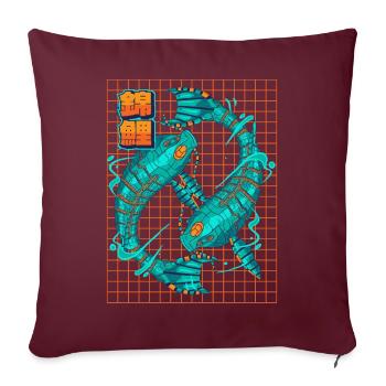 Cyborg Koi Fish Cyber Punk Cyber Esthétique Ges - Housse de coussin décorative 45 x 45 cm - bordeaux - Devant