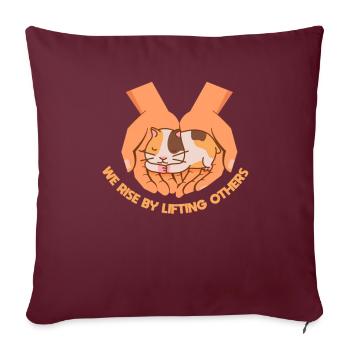 Lève-toi En soulevant les autres Vie Sagesse Hamster Mains - Housse de coussin décorative 45 x 45 cm - bordeaux - Devant