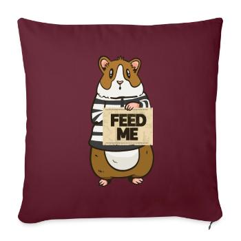 Drôle de tenue de prison de hamster Feed Me Food - Housse de coussin décorative 45 x 45 cm - bordeaux - Devant