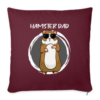 Hamster Papa Hamster Propriétaire Souris Famille Père - Housse de coussin décorative 45 x 45 cm - bordeaux - Devant