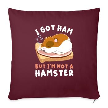 Hamster jambon hamster cuisson de la viande - Housse de coussin décorative 45 x 45 cm - bordeaux - Devant