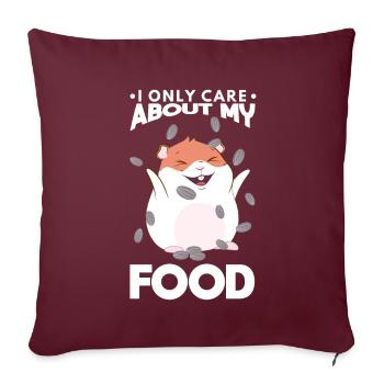 Ne me soucie que de ma nourriture Hamster Joues de hamster - Housse de coussin décorative 45 x 45 cm - bordeaux - Devant