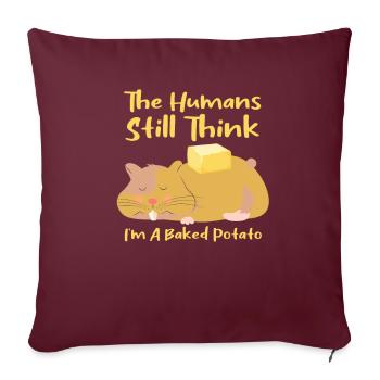 Les rongeurs hamsters pensent que les gens sont des pommes de terre cuites au four - Housse de coussin décorative 45 x 45 cm - bordeaux - Devant