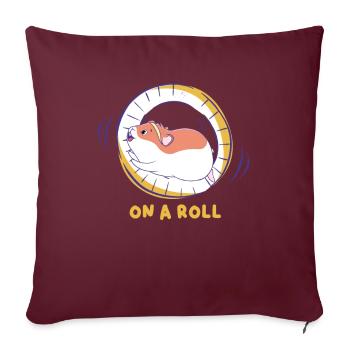 Hamster On A Roll Hamsterrad Geschenk - Sofakissenbezug 45 x 45 cm - Burgunderrot - Vorne