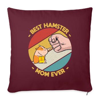 Meilleur hamster maman jamais rongeur propriétaire d’animal de compagnie - Housse de coussin décorative 45 x 45 cm - bordeaux - Devant