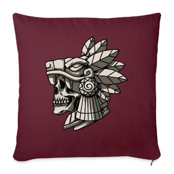 Quetzalcoatl Crâne Aztèque Maya Ancien Inca Toltek - Housse de coussin décorative 45 x 45 cm - bordeaux - Devant