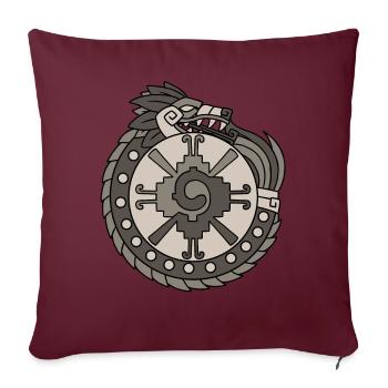 Quetzalcoatl Ouroboros Aztèques Ancien Maya Inca Gesc - Housse de coussin décorative 45 x 45 cm - bordeaux - Devant