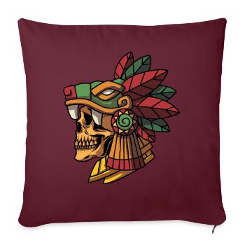 Quetzalcoatl Crâne Aztèque Maya Ancien Inca Toltek - Housse de coussin décorative 45 x 45 cm - bordeaux - Devant