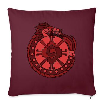Quetzalcoatl Ouroboros Aztèques Ancien Maya Inca Gesc - Housse de coussin décorative 45 x 45 cm - bordeaux - Devant