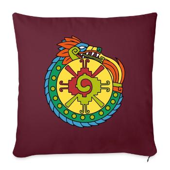 Quetzalcoatl Ouroboros Aztèques Ancien Maya Inca Gesc - Housse de coussin décorative 45 x 45 cm - bordeaux - Devant