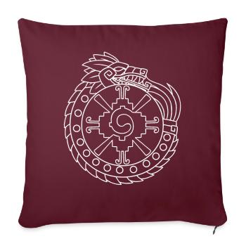 Quetzalcoatl Ouroboros Aztèques Ancien Maya Inca Gesc - Housse de coussin décorative 45 x 45 cm - bordeaux - Devant