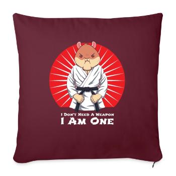 Le hamster de judo n’a pas besoin d’un pistolet Je suis un - Housse de coussin décorative 45 x 45 cm - bordeaux - Devant