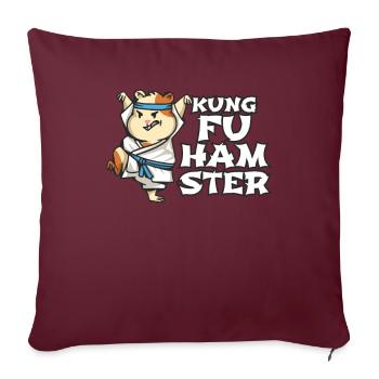 Kung Fu Hamster Arts Martiaux Rongeur Fighter Cadeau - Housse de coussin décorative 45 x 45 cm - bordeaux - Devant