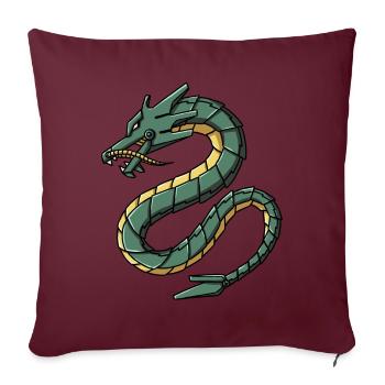 Cyborg Dragon Japonais Cyber Punk Cyber Esthétique - Housse de coussin décorative 45 x 45 cm - bordeaux - Devant