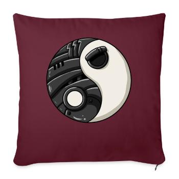 Cyborg Ying Yang Cyber Punk Yin Yang Cyber Geschen - Housse de coussin décorative 45 x 45 cm - bordeaux - Devant