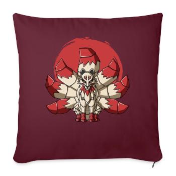 Cyborg Kitsune Nine Tailed Fox Cyber Punk Cyber Ge - Housse de coussin décorative 45 x 45 cm - bordeaux - Devant