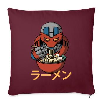 Cyborg Robot Ramen Noodles Cyber Punk Cyber Gesch - Housse de coussin décorative 45 x 45 cm - bordeaux - Devant