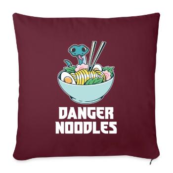 Danger Noodle Soups Noodles Ramen Kawaii Snake - Housse de coussin décorative 45 x 45 cm - bordeaux - Devant