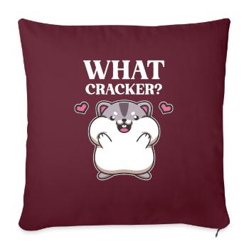 Hamster Hamster Cheek Snacking Snacking Quel craquelin - Housse de coussin décorative 45 x 45 cm - bordeaux - Devant