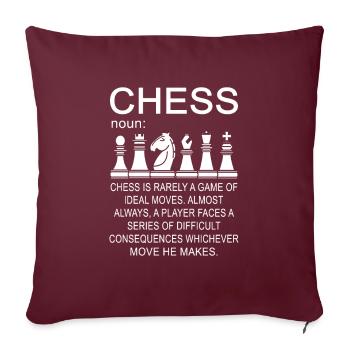Définition des échecs Conséquences du déplacement du joueur d’échecs - Housse de coussin décorative 45 x 45 cm - bordeaux - Devant