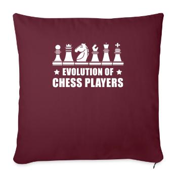 Évolution des joueurs d’échecs Pièces d’échecs Cadeau - Housse de coussin décorative 45 x 45 cm - bordeaux - Devant
