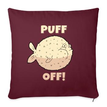 Puff Off! Kugelfisch Fisch Meer - Sofakissenbezug 45 x 45 cm - Burgunderrot - Vorne