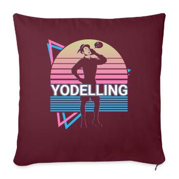 Jodelndes Retro-Geschenk - Sofakissenbezug 45 x 45 cm - Burgunderrot - Vorne