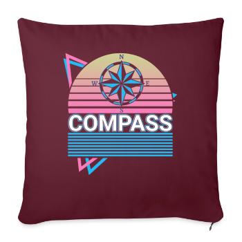 Kompass Retro Geschenk - Sofakissenbezug 45 x 45 cm - Burgunderrot - Vorne