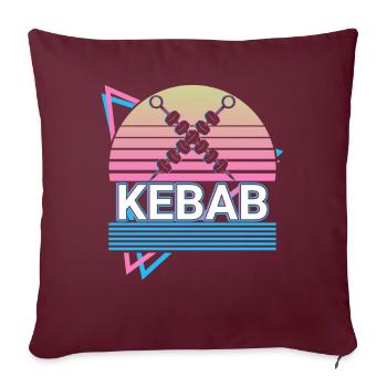 Brochettes de kebab Doner Kebap Retro Gift - Housse de coussin décorative 45 x 45 cm - bordeaux - Devant