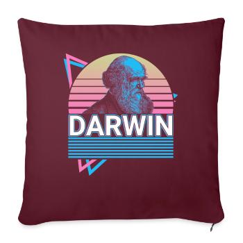 Charles Darwin Evolutionstheorie Retro Geschenk - Sofakissenbezug 45 x 45 cm - Burgunderrot - Vorne