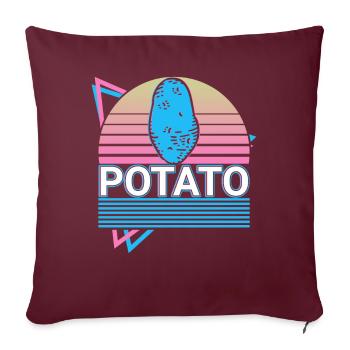 Cadeau rétro pomme de terre - Housse de coussin décorative 45 x 45 cm - bordeaux - Devant