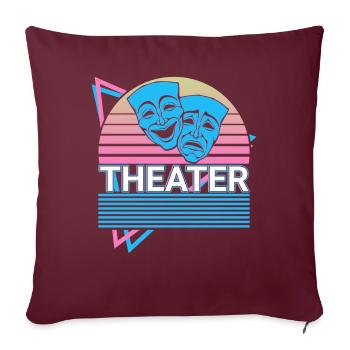 Masque de théâtre Drame Comédie Tragédie Masque de théâtre - Housse de coussin décorative 45 x 45 cm - bordeaux - Devant