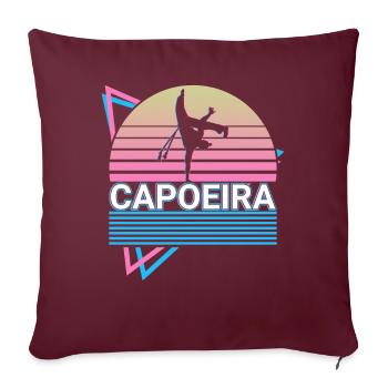Capoeira Arts Martiaux Brésiliens Rétro Cadeau - Housse de coussin décorative 45 x 45 cm - bordeaux - Devant