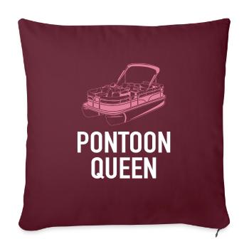 Pontoon Queen Segelboot Damen Segeln Geschenk - Sofakissenbezug 45 x 45 cm - Burgunderrot - Vorne