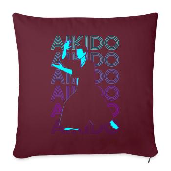 Aikido Japanische Kampfsportarten Retro Geschenk - Sofakissenbezug 45 x 45 cm - Burgunderrot - Vorne